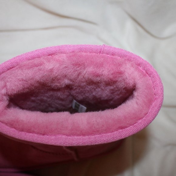 NIB UGG CLASSIC SHORT SUEDE GLITZ BOOTS PINK YOUTH 5 6 WOMEN'S 7 8 - Picture 6 of 8